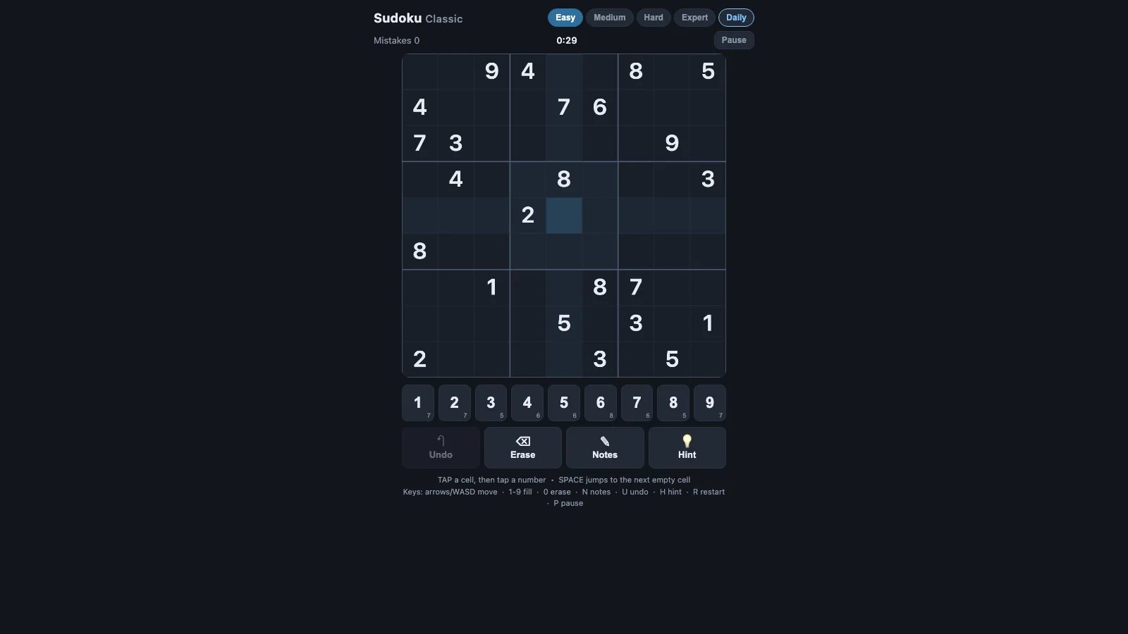 Sudoku Classic gameplay